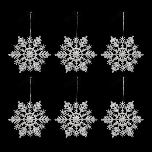 패턴설정(6입) 10cm 15cm 눈꽃 모양 크리스마스 파티 트리 장식 소품 이벤트 오너먼트