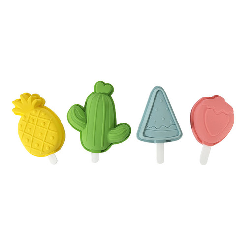 페어 실리콘 아이스크림 모양틀 4p (과일 모형) 여름 간식 아이스바 하드
