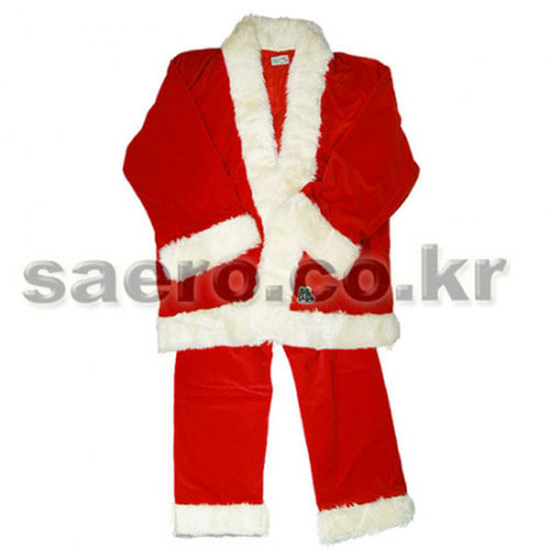 산타복(특/남7종) 남성 용 산타 의상 세트 크리스마스 상의 하의 모자 장갑 벨트 수염 선물자루