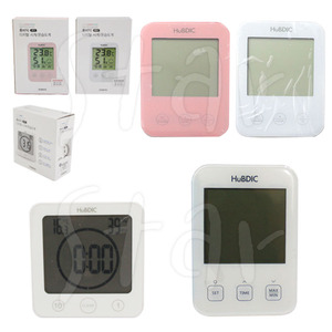 휴비딕 디지털 시계 온습도계 HT-3 4 7 온도 습도 시간 쾌적도 LCD