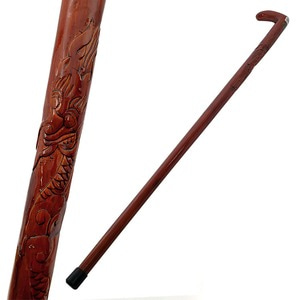 옻칠 용그림 지팡이 노약자용 노약자 등산용 레저용 지팡이 스틱 막대