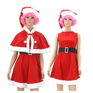 산타복(원피스대/4종) 산타 망토 원피스 크리스마스 의상 여성용 모자 벨트