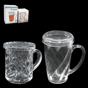 유리 뚜껑 머그 넝쿨 스파이럴 투명 머그컵 물 음료 주스 컵 잔