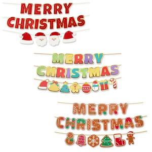 크리스마스 가랜드 산타 오너먼트 진저브레드 성탄절 파티 이벤트 벽 장식 데코 끈