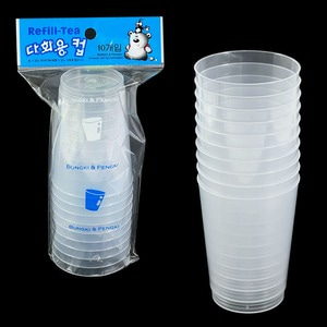 해동 다회용 물컵 300ml 10개입 플라스틱 컵 재사용 가능 피크닉