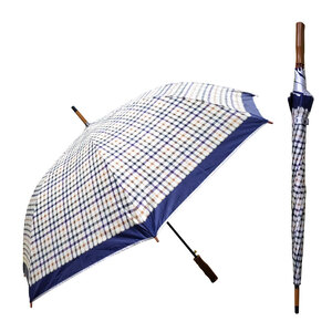 자동 폴리체크 실버 장우산 IK-G7-047 장마 대형 우산 체크 무늬 용