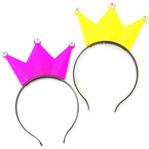 LED엘이디왕관머리띠 (핑크 옐로우) 램프 머리띠 파티 이벤트 소품 행사용 용