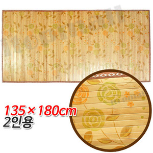 17mm 꽃무늬 대자리 135 x 180 cm 2인용 대나무 돗자리 여름 시원 쿨 매트