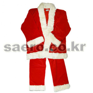 산타복(특/남7종) 남성 용 산타 의상 세트 크리스마스 상의 하의 모자 장갑 벨트 수염 선물자루