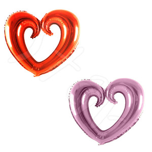 라지쉐잎 하트 패턴 레드 핑크 은박 호일 풍선 프로포즈 발렌타인